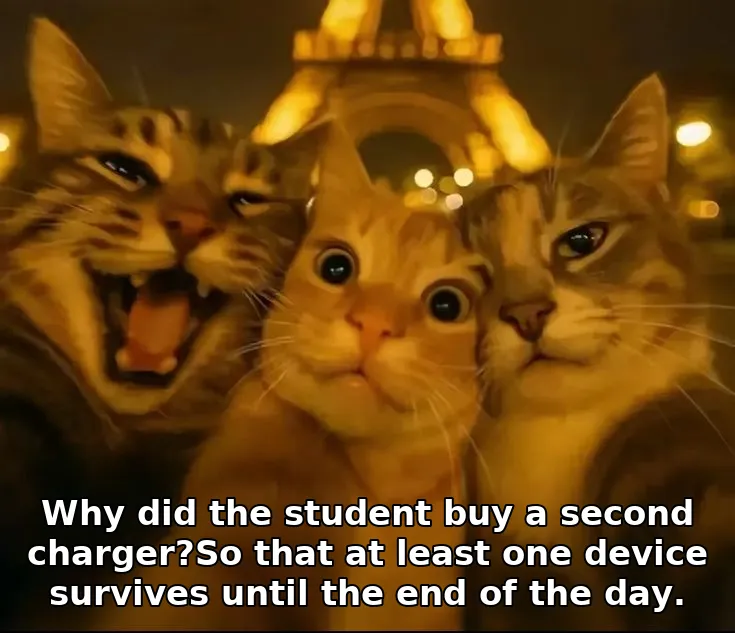 Why did the student buy a second charger?So that at least one device survives u…