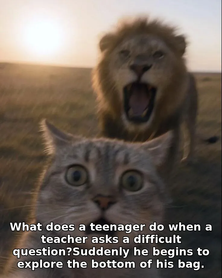What does a teenager do when a teacher asks a difficult question?Suddenly he be…