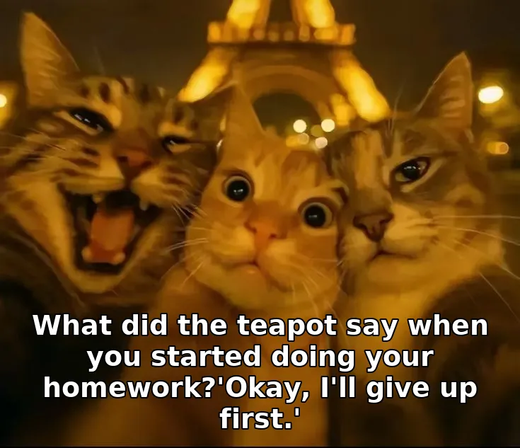 What did the teapot say when you started doing your homework?'Okay, I'll give u…