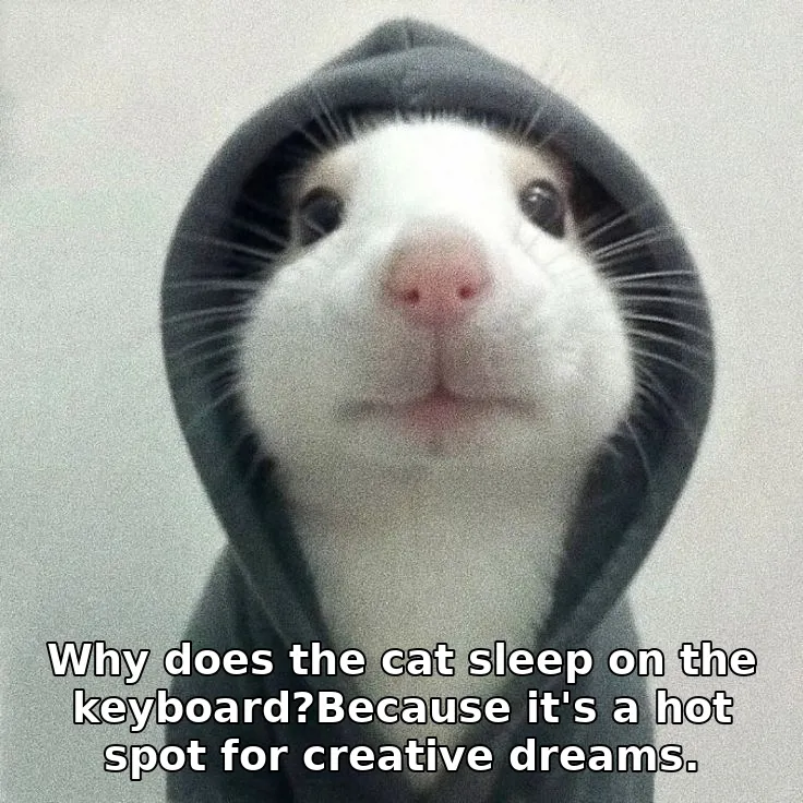 Why does the cat sleep on the keyboard?Because it's a hot spot for creative dre…