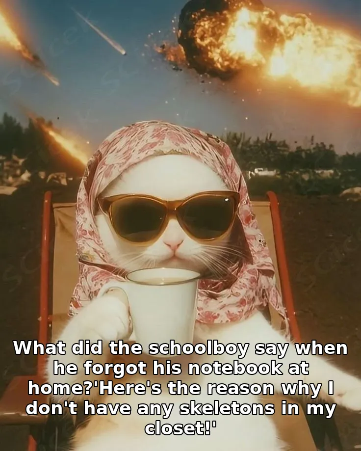 What did the schoolboy say when he forgot his notebook at home?'Here's the reas…