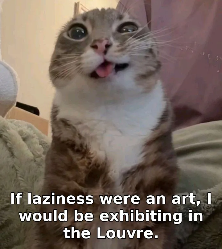 If laziness were an art, I would be exhibiting in the Louvre.