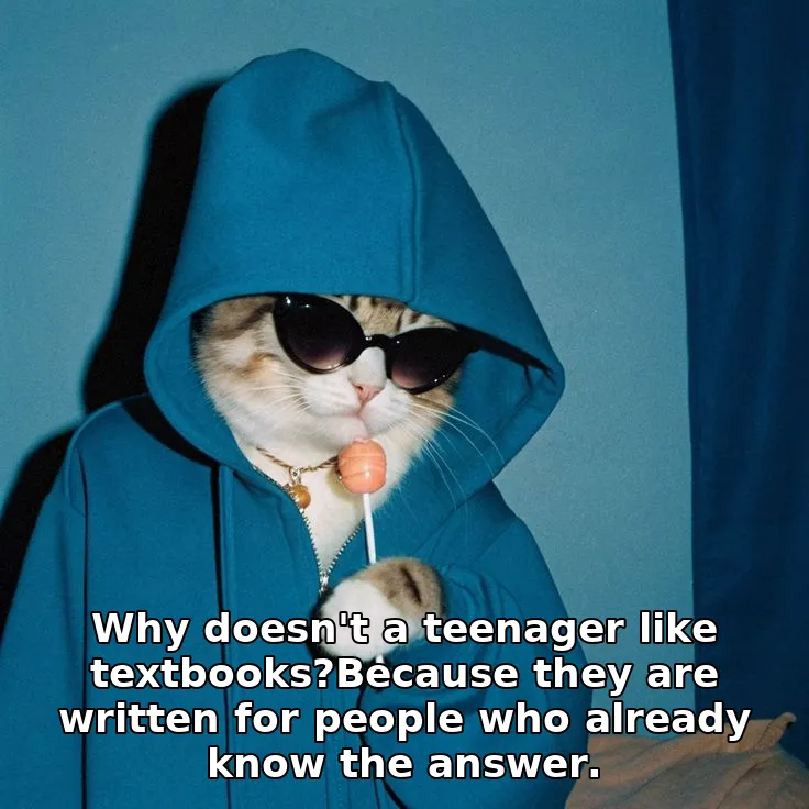 Why doesn't a teenager like textbooks?Because they are written for people who a…