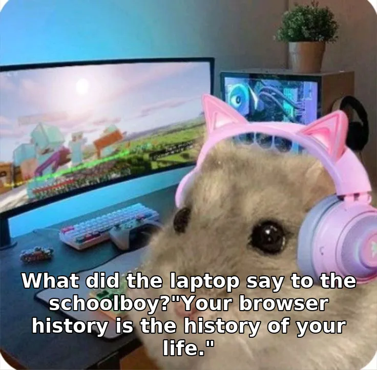 What did the laptop say to the schoolboy?"Your browser history is the history o…