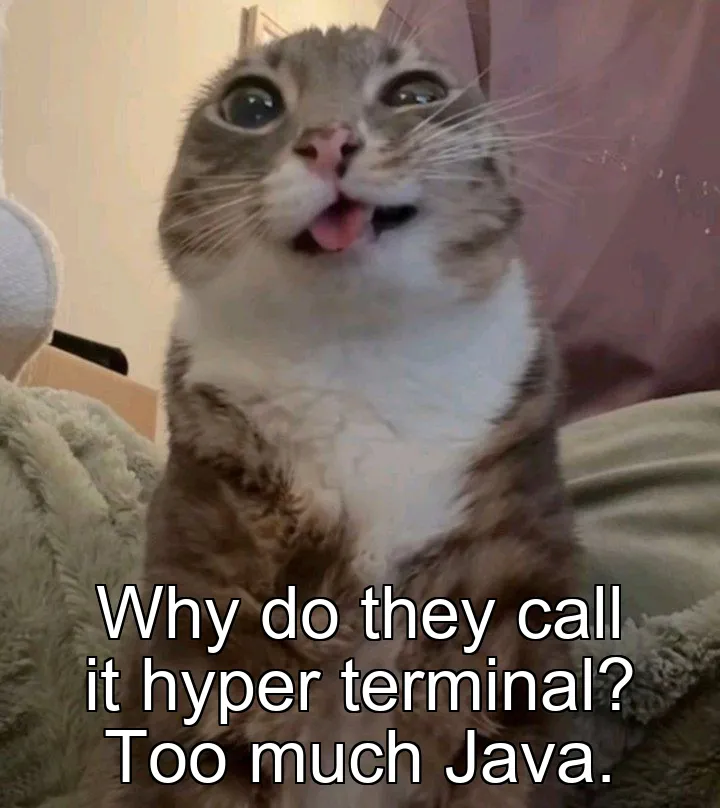 Why do they call it hyper terminal? Too much Java.