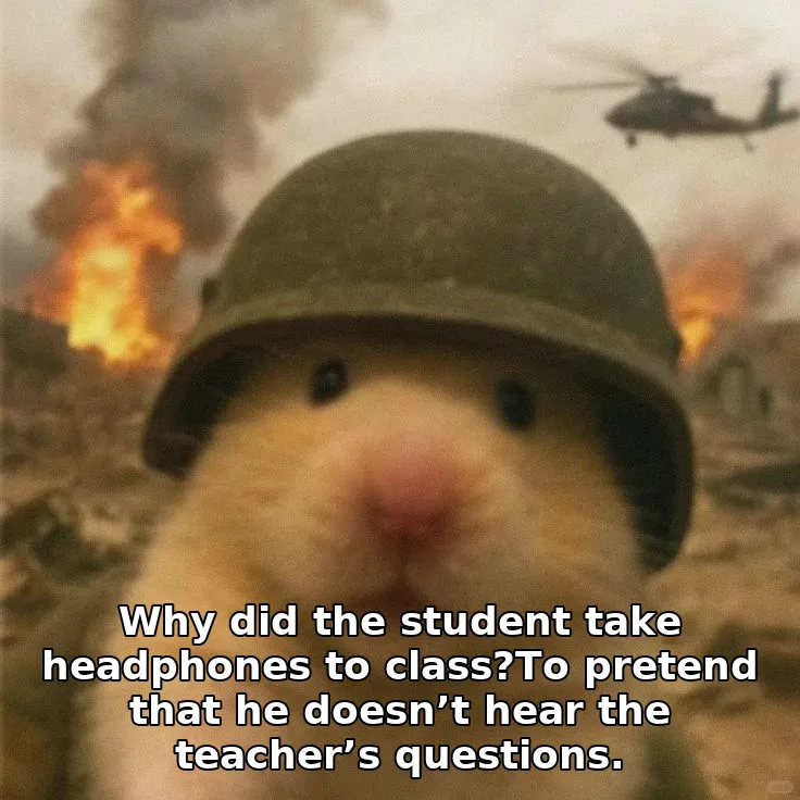 Why did the student take headphones to class?To pretend that he doesn’t hear th…