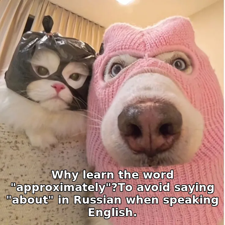 Why learn the word "approximately"?To avoid saying "about" in Russian when speaking English.