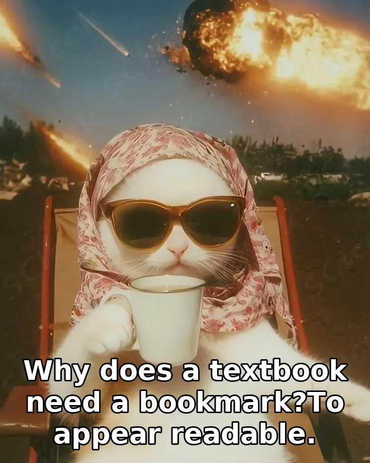Why does a textbook need a bookmark?To appear readable.
