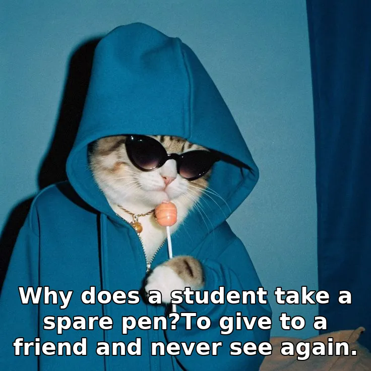 Why does a student take a spare pen?To give to a friend and never see again.
