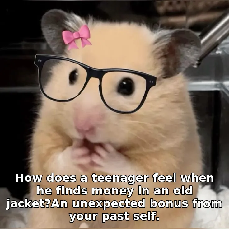 How does a teenager feel when he finds money in an old jacket?An unexpected bonus from your past self.