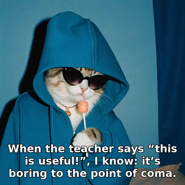 When the teacher says “this is useful!”, I know: it’s boring to the point of co…