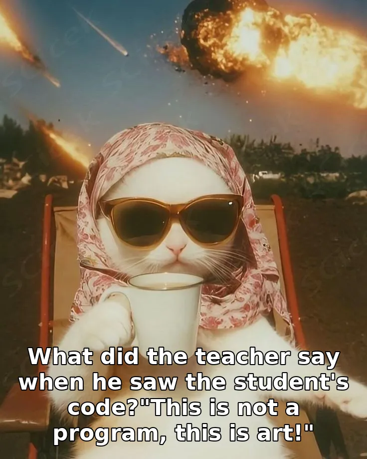 What did the teacher say when he saw the student's code?"This is not a program,…