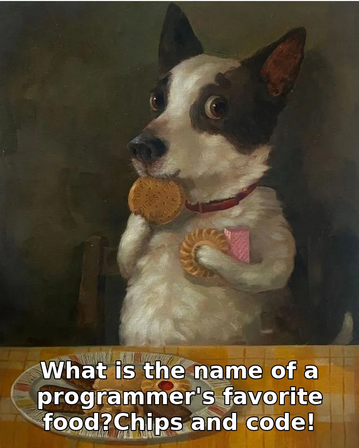 What is the name of a programmer's favorite food?Chips and code!