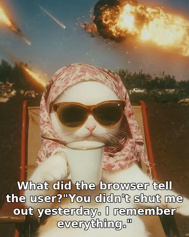 What did the browser tell the user?"You didn't shut me out yesterday. I remembe…