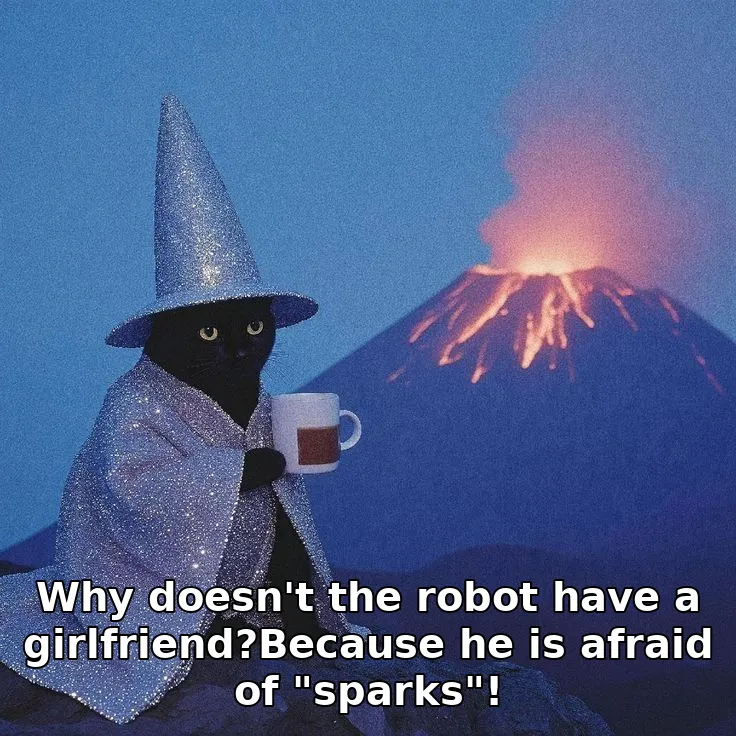 Why doesn't the robot have a girlfriend?Because he is afraid of "sparks"!