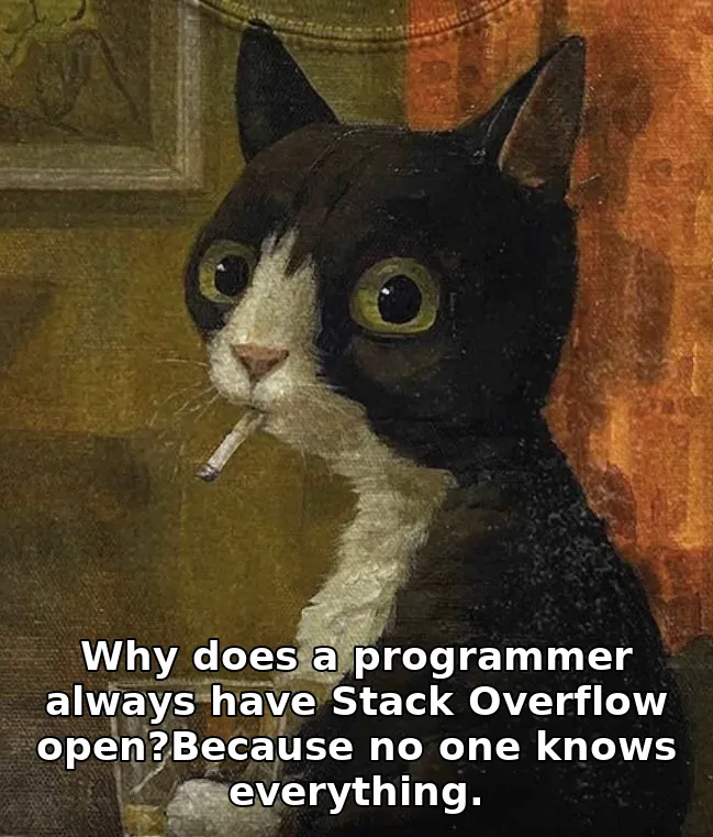 Why does a programmer always have Stack Overflow open?Because no one knows ever…