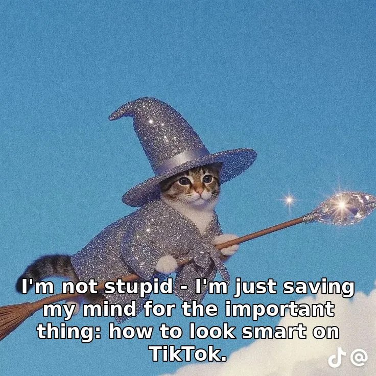 I'm not stupid - I'm just saving my mind for the important thing: how to look s…