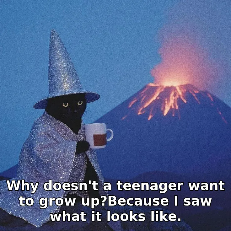 Why doesn't a teenager want to grow up?Because I saw what it looks like.