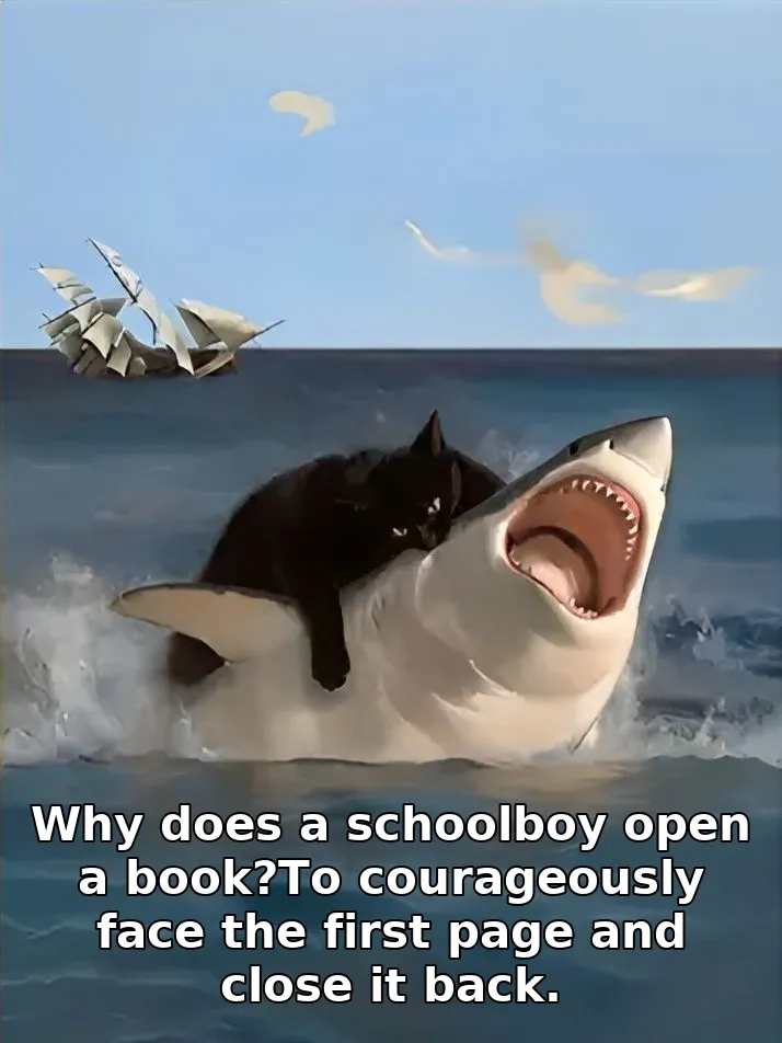 Why does a schoolboy open a book?To courageously face the first page and close …