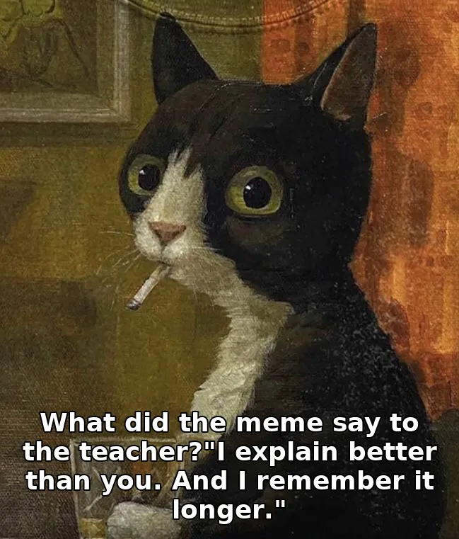 What did the meme say to the teacher?"I explain better than you. And I remember…