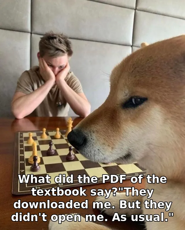 What did the PDF of the textbook say?"They downloaded me. But they didn't open …