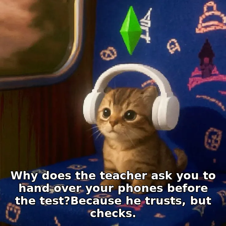 Why does the teacher ask you to hand over your phones before the test?Because h…