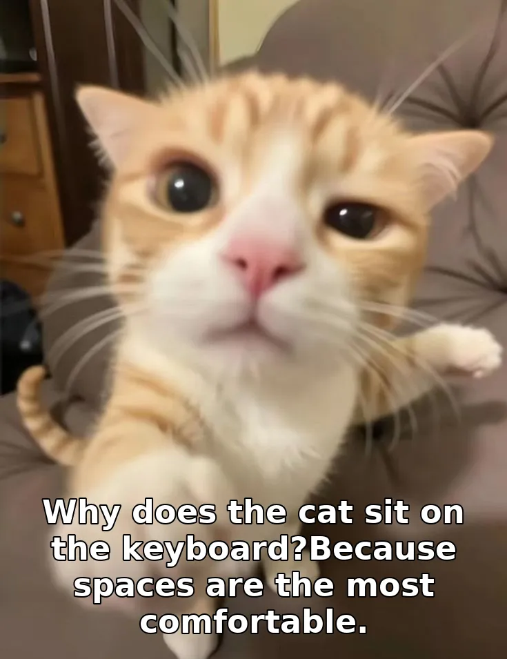 Why does the cat sit on the keyboard?Because spaces are the most comfortable.