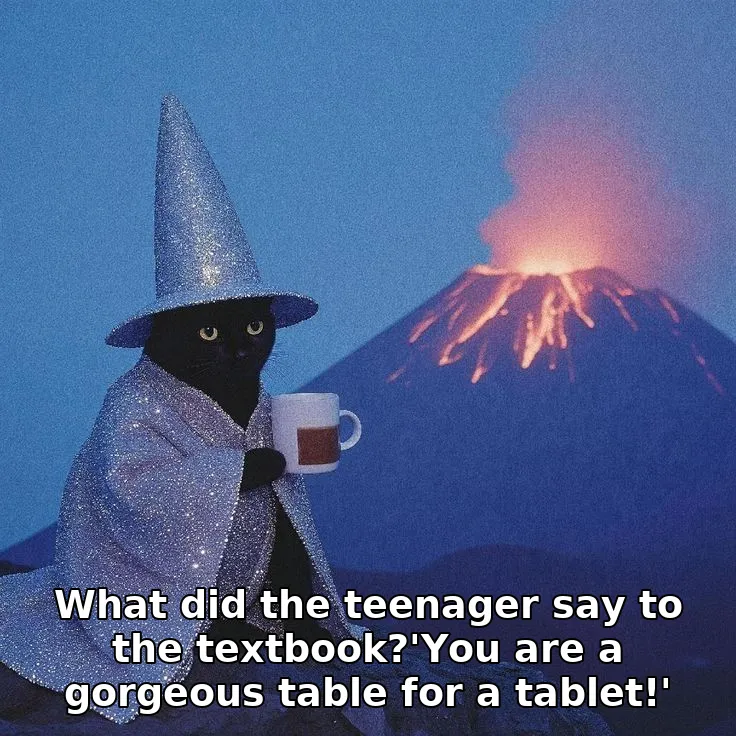 What did the teenager say to the textbook?'You are a gorgeous table for a table…