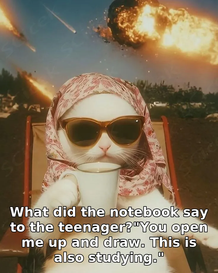 What did the notebook say to the teenager?"You open me up and draw. This is also studying."