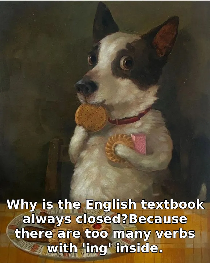 Why is the English textbook always closed?Because there are too many verbs with…