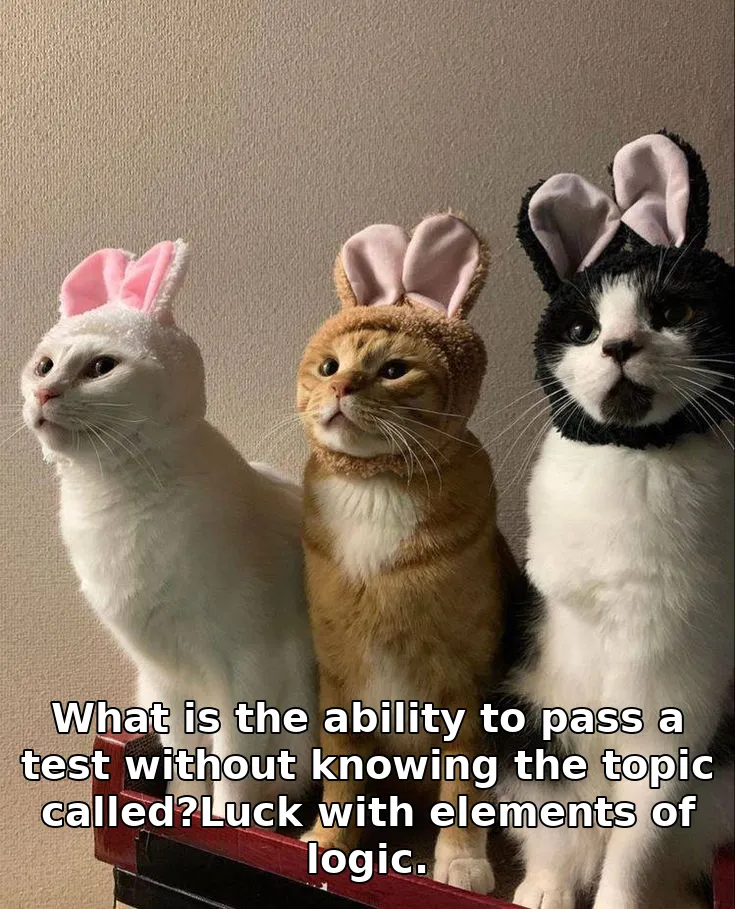 What is the ability to pass a test without knowing the topic called?Luck with elements of logic.