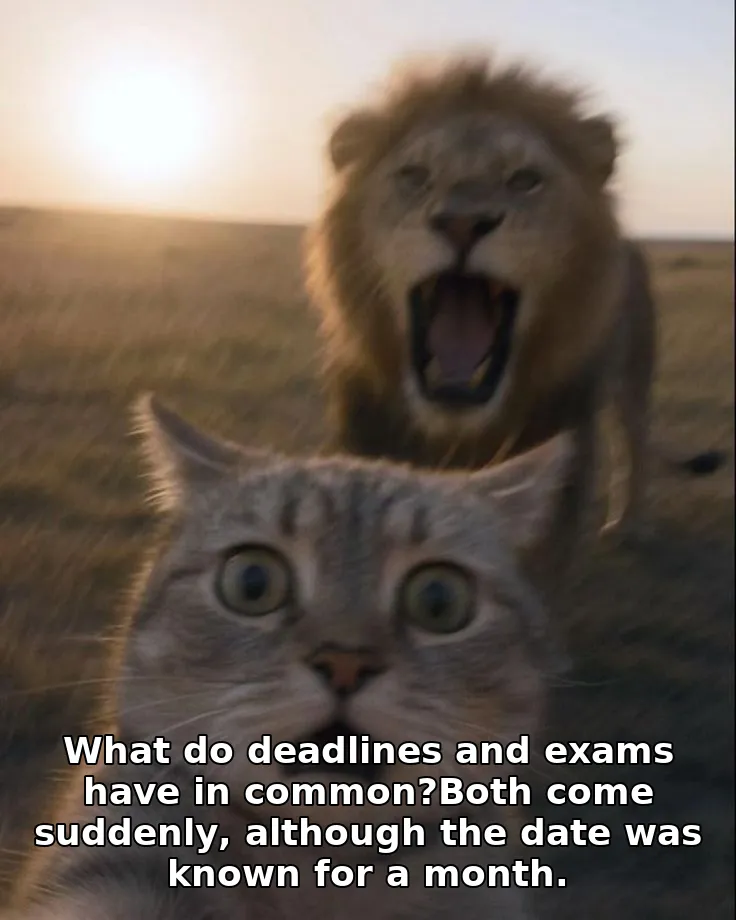 What do deadlines and exams have in common?Both come suddenly, although the dat…