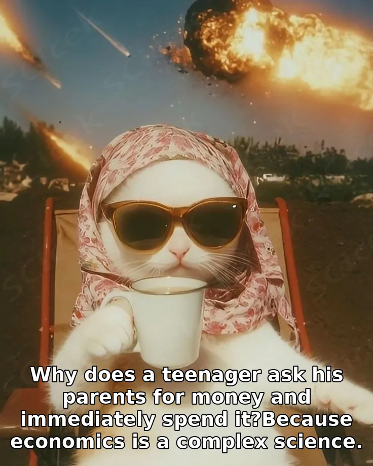 Why does a teenager ask his parents for money and immediately spend it?Because …