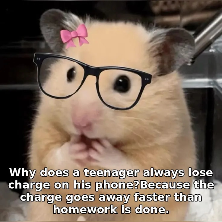 Why does a teenager always lose charge on his phone?Because the charge goes away faster than homework is done.