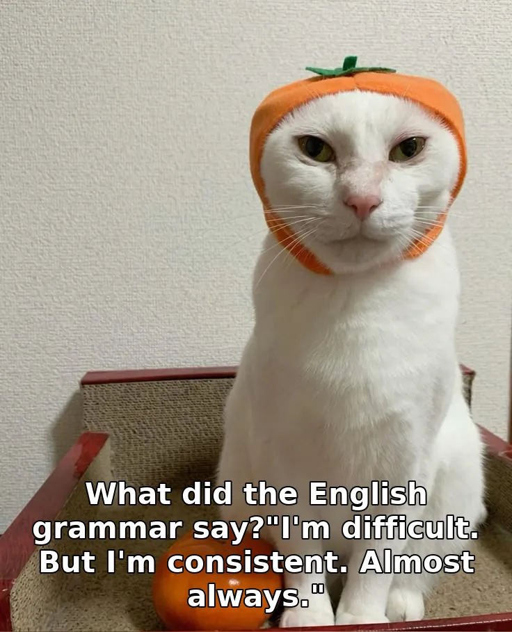 What did the English grammar say?"I'm difficult. But I'm consistent. Almost alw…