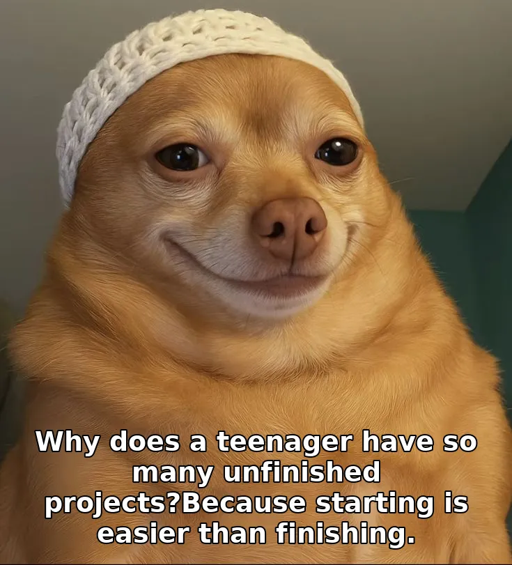 Why does a teenager have so many unfinished projects?Because starting is easier…
