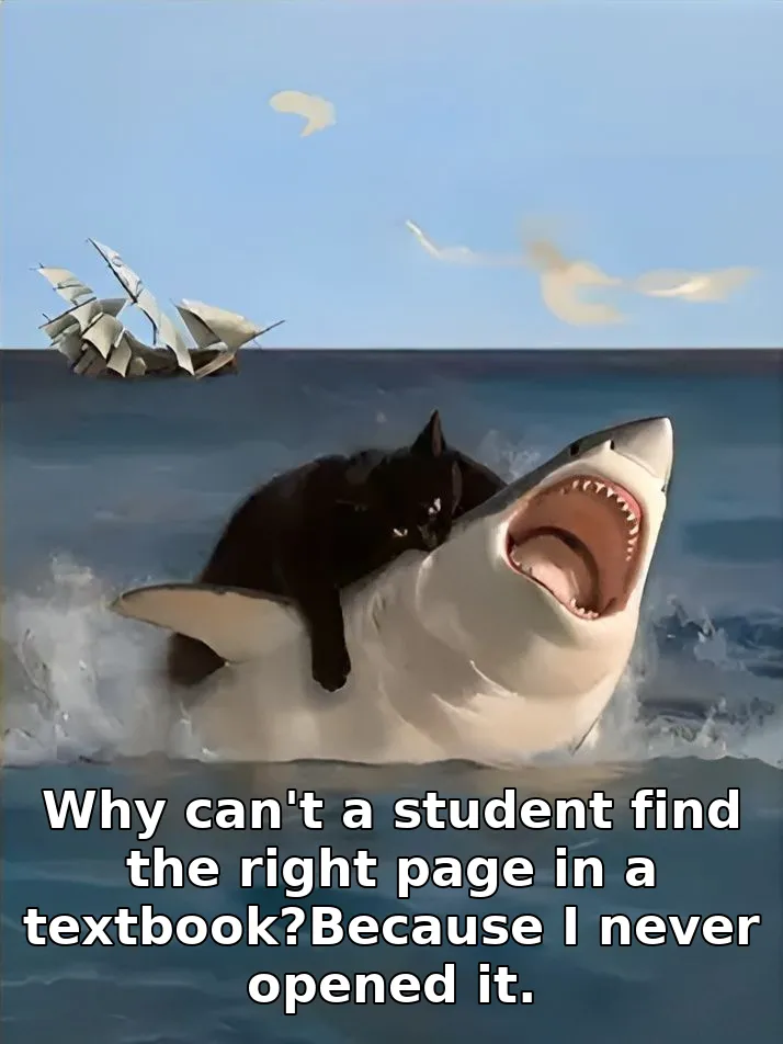 Why can't a student find the right page in a textbook?Because I never opened it.