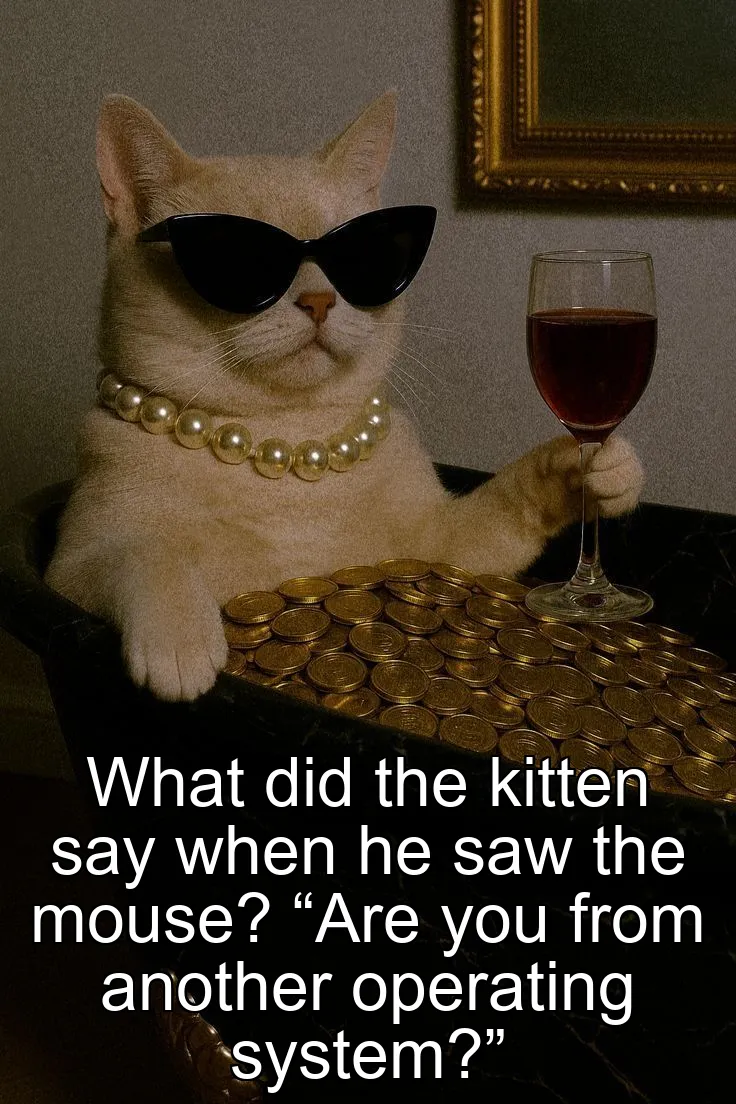What did the kitten say when he saw the mouse? “Are you from another operating …