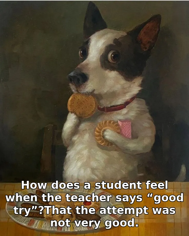 How does a student feel when the teacher says “good try”?That the attempt was not very good.