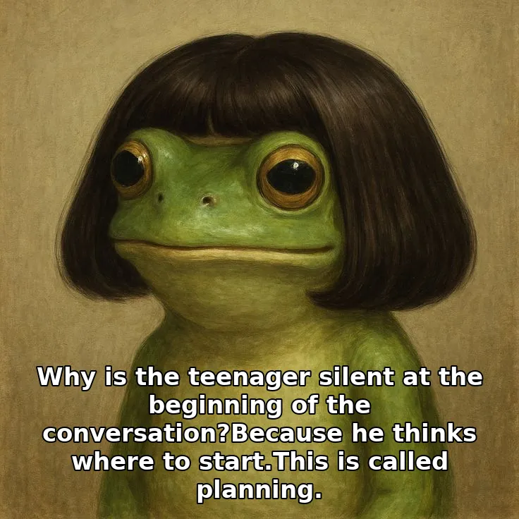 Why is the teenager silent at the beginning of the conversation?Because he thin…