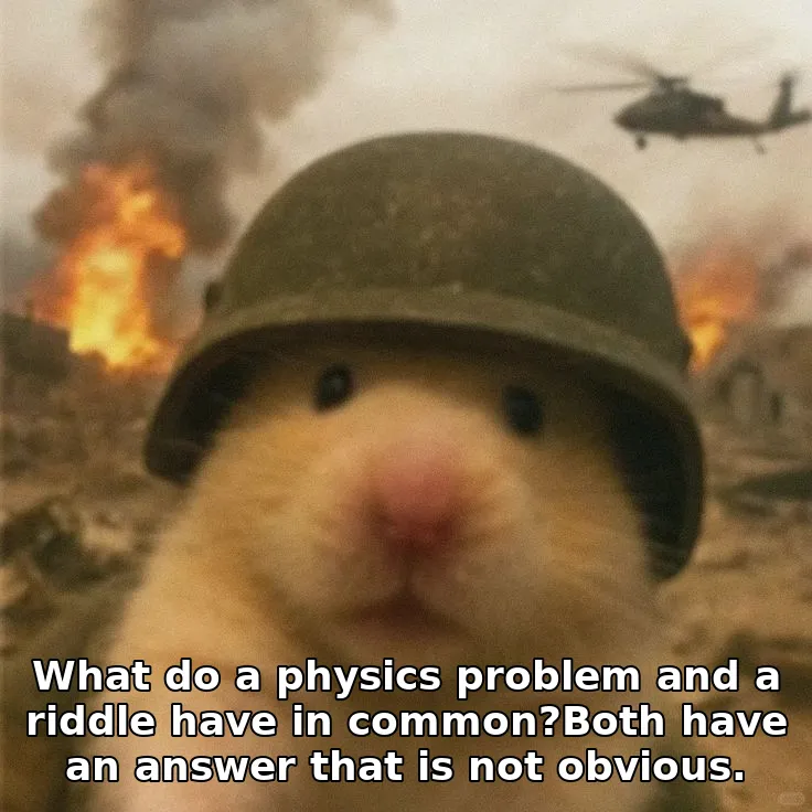 What do a physics problem and a riddle have in common?Both have an answer that is not obvious.