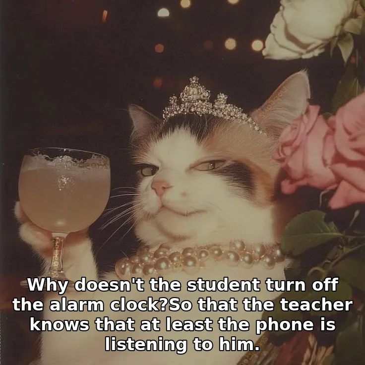 Why doesn't the student turn off the alarm clock?So that the teacher knows that…