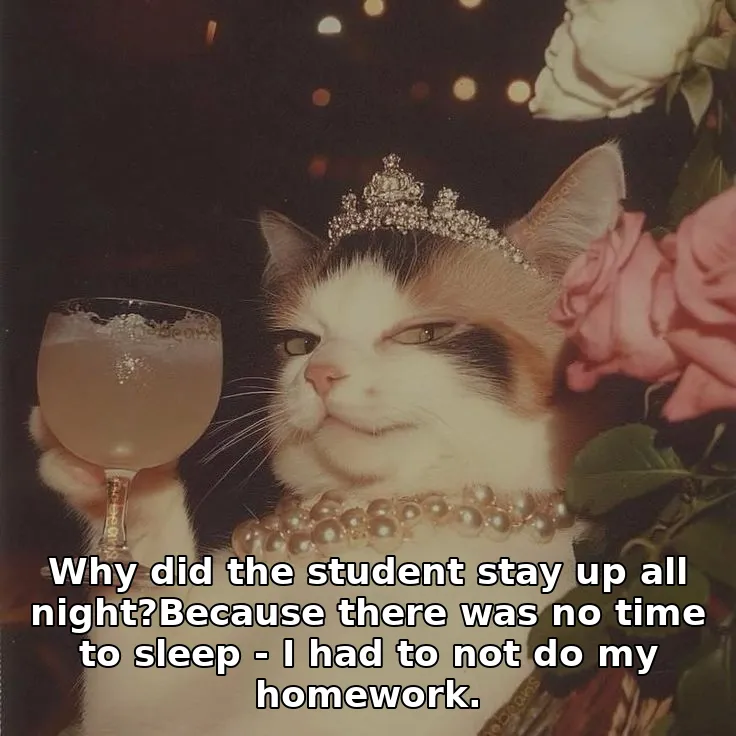 Why did the student stay up all night?Because there was no time to sleep - I ha…
