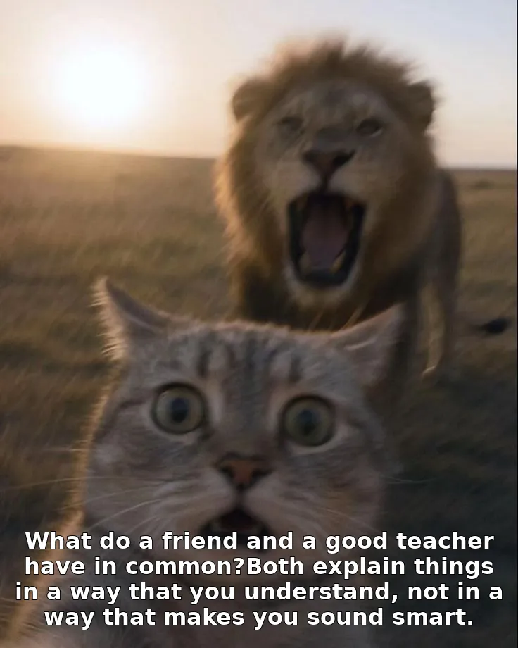 What do a friend and a good teacher have in common?Both explain things in a way…