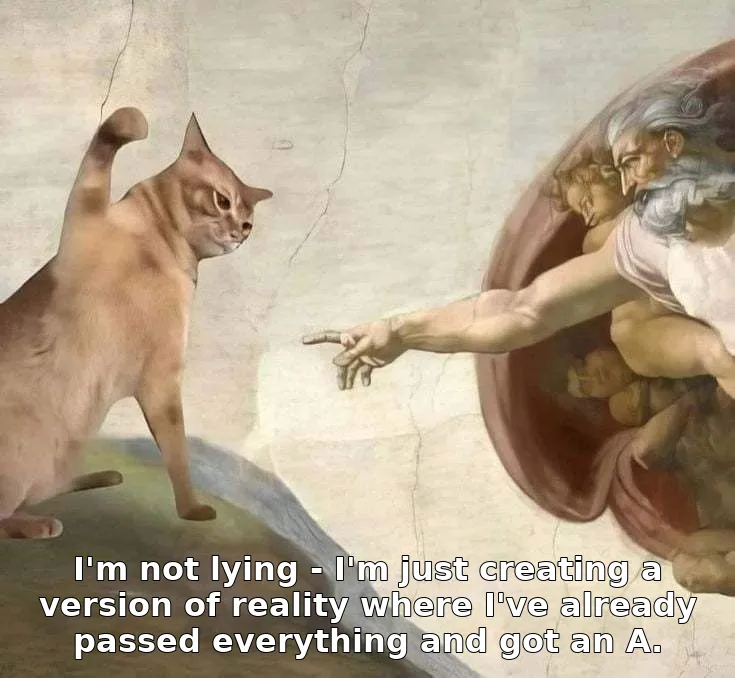 I'm not lying - I'm just creating a version of reality where I've already passe…