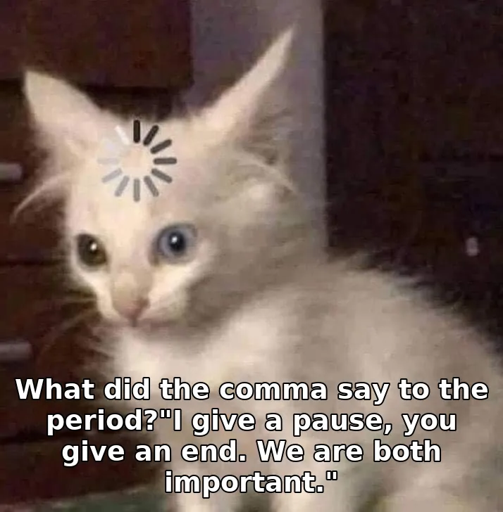 What did the comma say to the period?"I give a pause, you give an end. We are b…