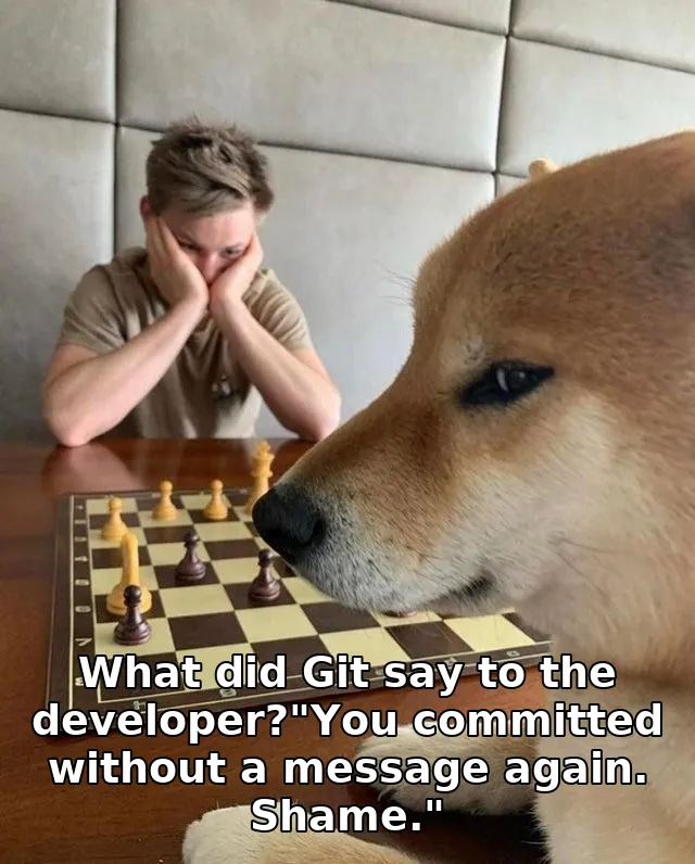 What did Git say to the developer?"You committed without a message again. Shame."