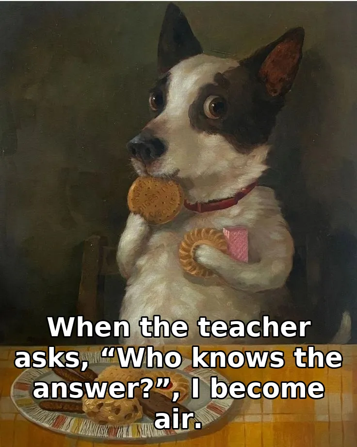 When the teacher asks, “Who knows the answer?”, I become air.