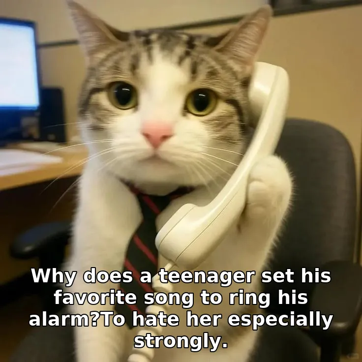 Why does a teenager set his favorite song to ring his alarm?To hate her especia…