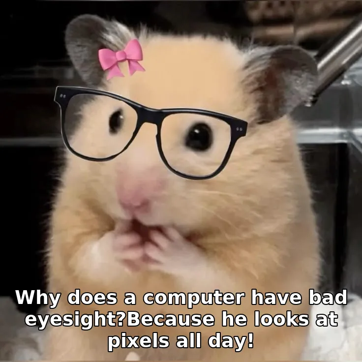 Why does a computer have bad eyesight?Because he looks at pixels all day!